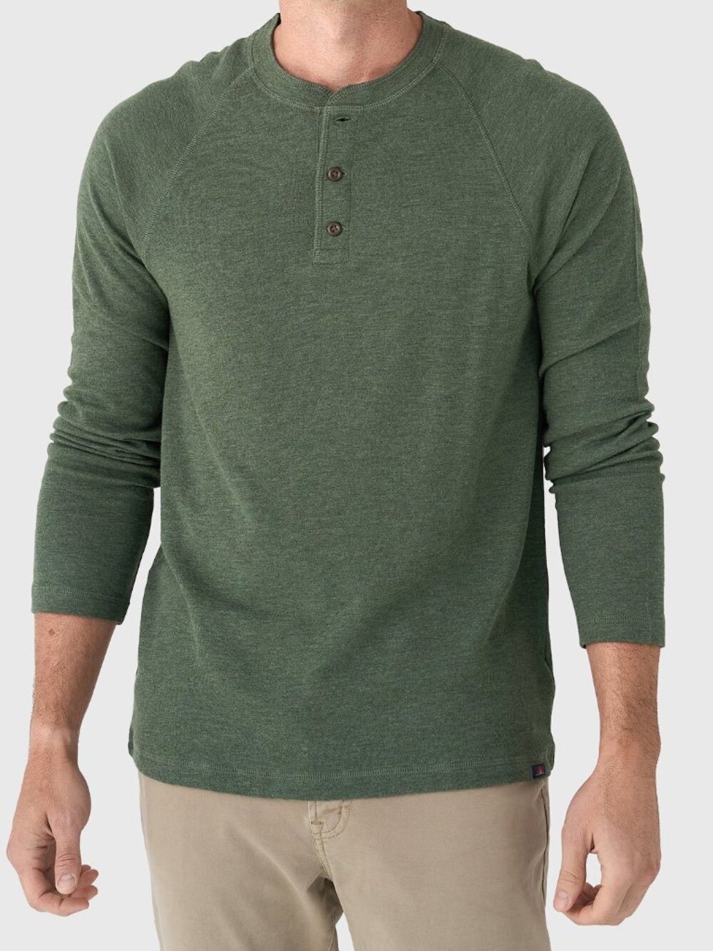Faherty Men's Cloud Long Sleeve Henley Deep Fern Green Size L / XL NWT